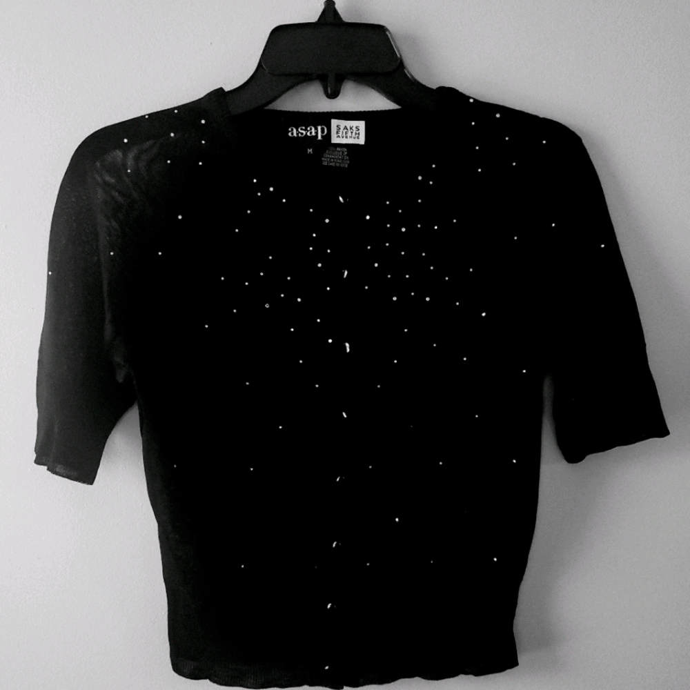 Women's Saks Fifth Avenue sheer black cardigan
